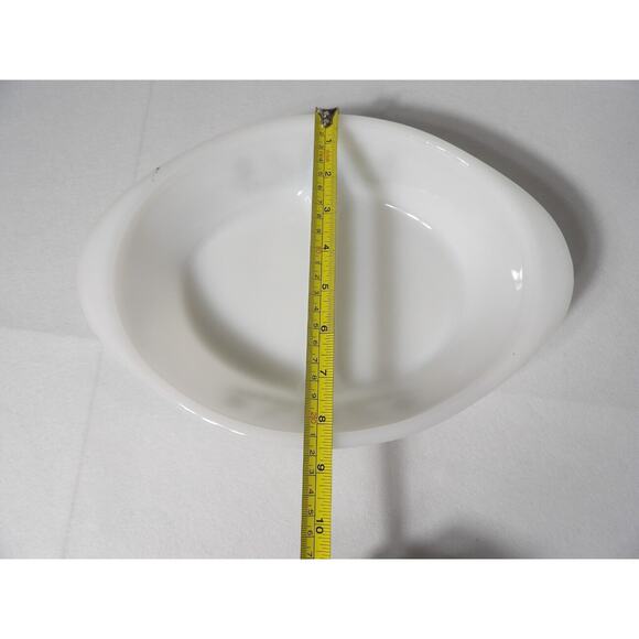 Vintage Glasbake White Green Daisy Flower Oval Divided Casserole Dish Qt - Picture 4 of 11